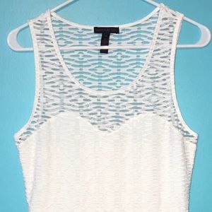 White Dress with Lace Overlay